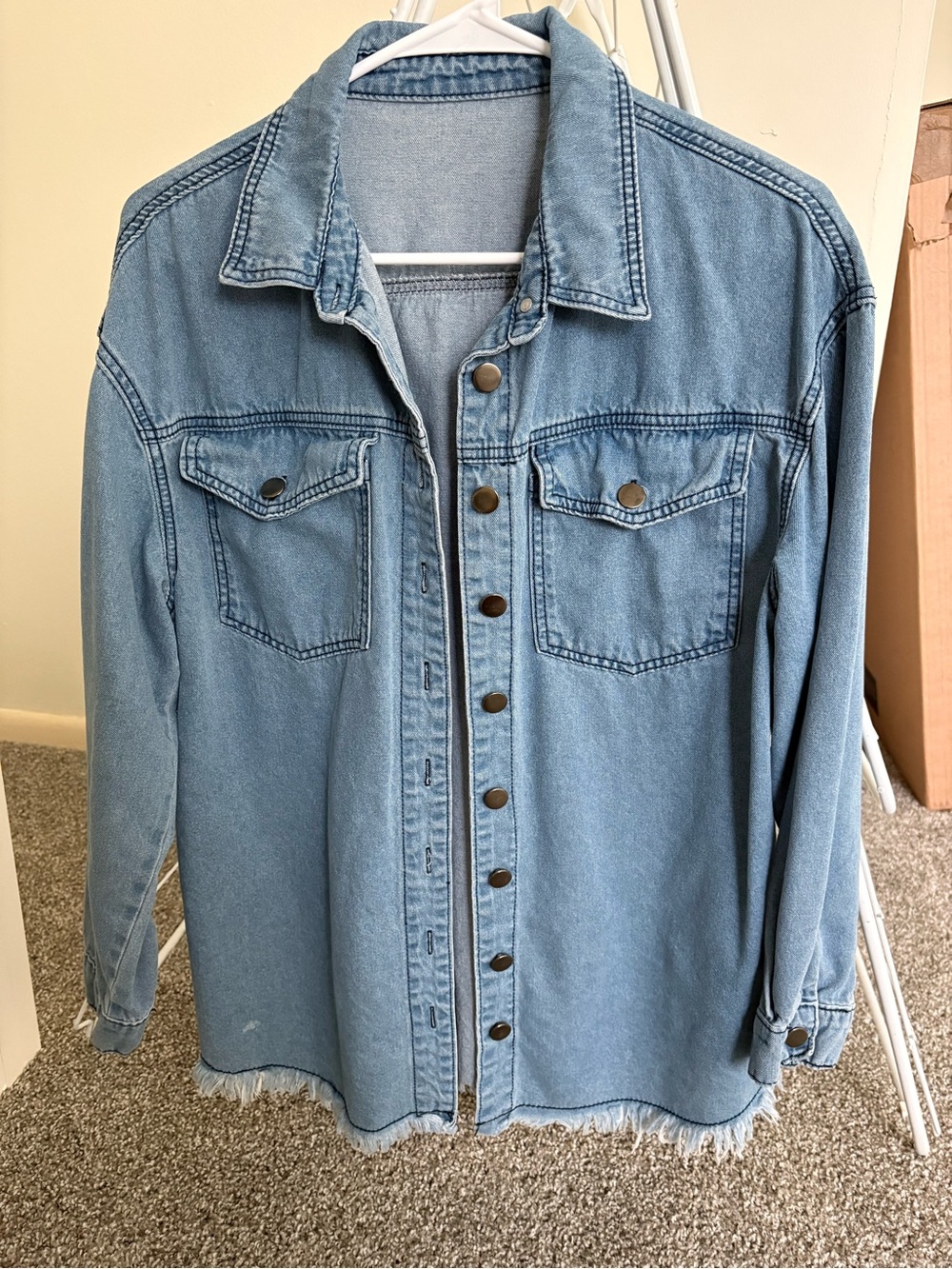 Light Blue Denim Button-Up Jacket